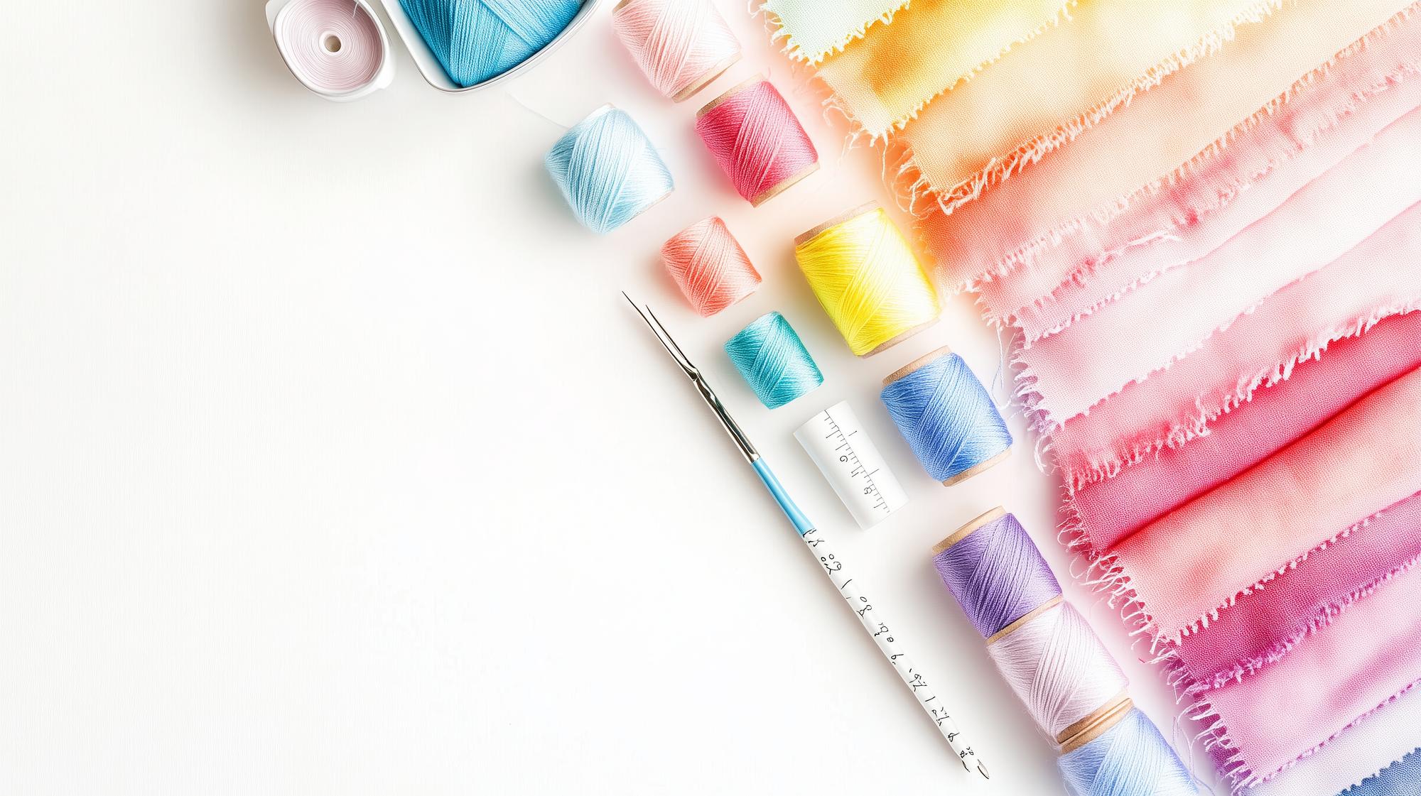 Flatlay of embroidered samples and swatches